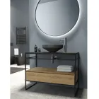 Composición de Mueble de Baño con Lavabo, Base y Espejo Made in Italy - Hoscar Viadurini