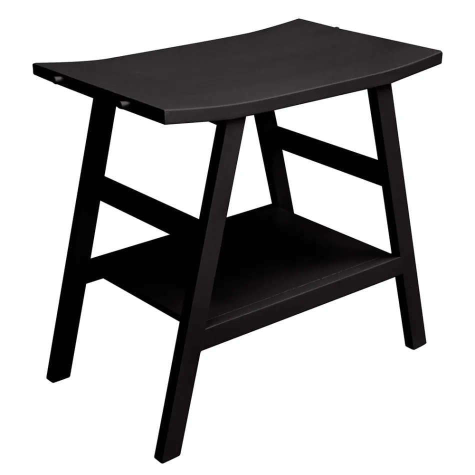 Composición de mueble de baño negro con estante grande y accesorios - Patryk Viadurini