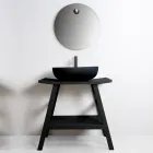 Composición de mueble de baño negro con estante grande y accesorios - Patryk Viadurini