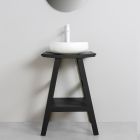 Composición de mueble de baño negro completo con espejo y accesorios - Maryse Viadurini