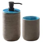 Composición de muebles de baño de piso con cajón de diseño azul - Georges Viadurini