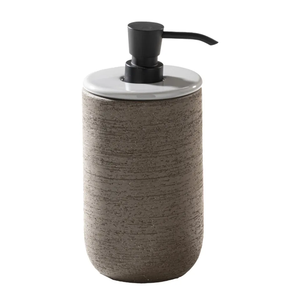 Composición de muebles de baño con lavabo de arcilla y accesorios - Carolie Viadurini