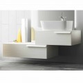 muebles de baño suspendido composición moderna de madera lacada feliz