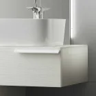 muebles de baño suspendido composición moderna de madera lacada feliz Viadurini