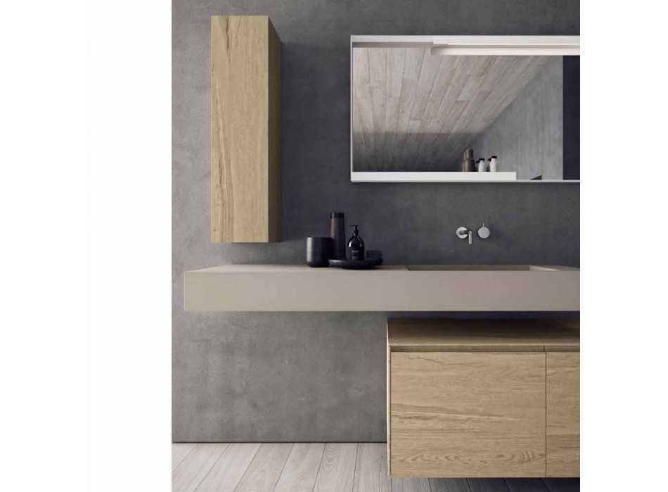 Composición de muebles de baño modernos y suspendidos, diseño Made in Italy - Callisi1 Viadurini