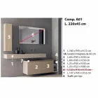 Composición de muebles de baño modernos y suspendidos, diseño Made in Italy - Callisi1 Viadurini