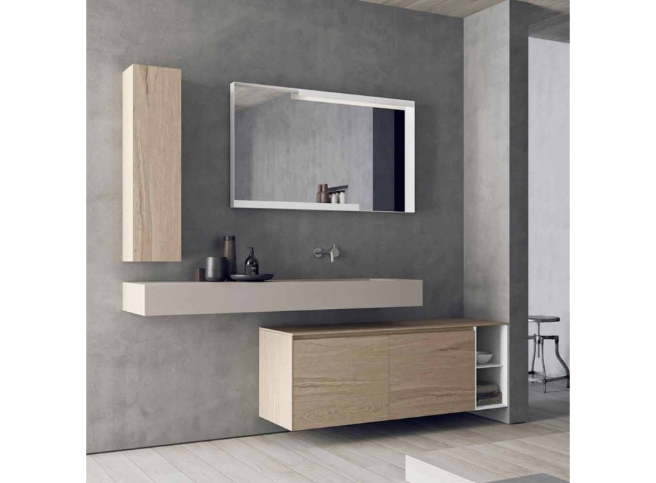Composición de muebles de baño modernos y suspendidos, diseño Made in Italy - Callisi1 Viadurini