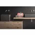 Composición de baño moderna de muebles de diseño de suelo fabricados en Italia - Farart6 Viadurini