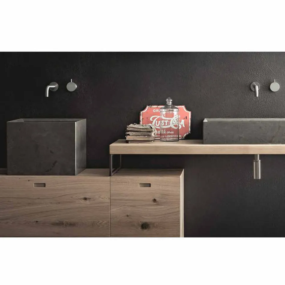 Composición de baño moderna de muebles de diseño de suelo fabricados en Italia - Farart6 Viadurini