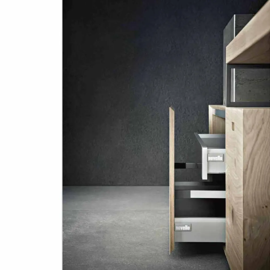 Composición de baño moderna de muebles de diseño de suelo fabricados en Italia - Farart6 Viadurini