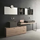 Composición de baño moderna de muebles de diseño de suelo fabricados en Italia - Farart6 Viadurini