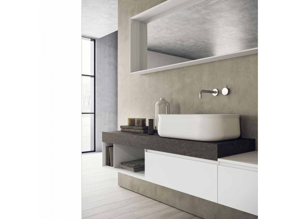 Composición moderna y suspendida de muebles de baño de diseño - Callisi2 Viadurini