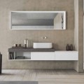 Composición moderna y suspendida de muebles de baño de diseño - Callisi2