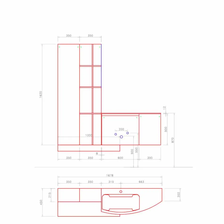 Composición de baño, suspensión de diseño italiano moderno - Callisi10 Viadurini