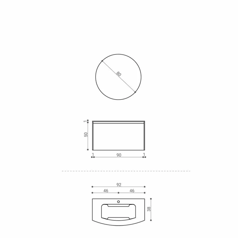 Composición para el baño suspendido de diseño moderno Made in Italy - Callisi11 Viadurini