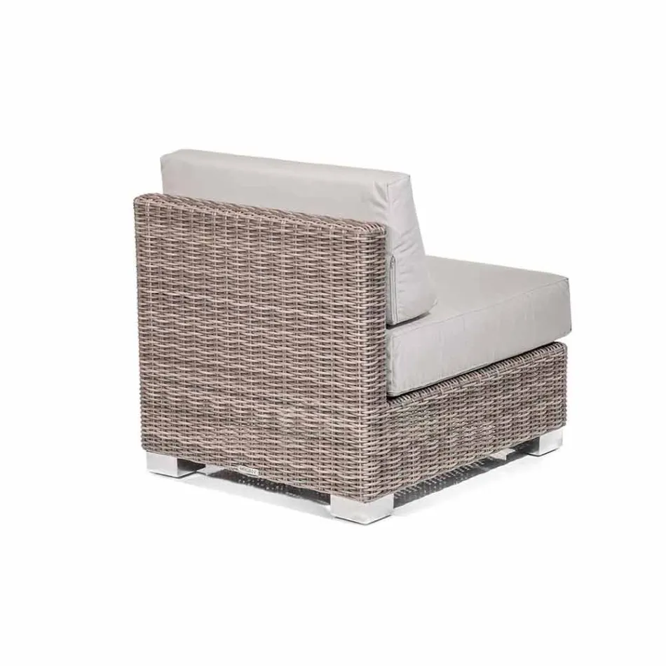 Composición de estar al aire libre con estructura tejida a mano Rita Viadurini