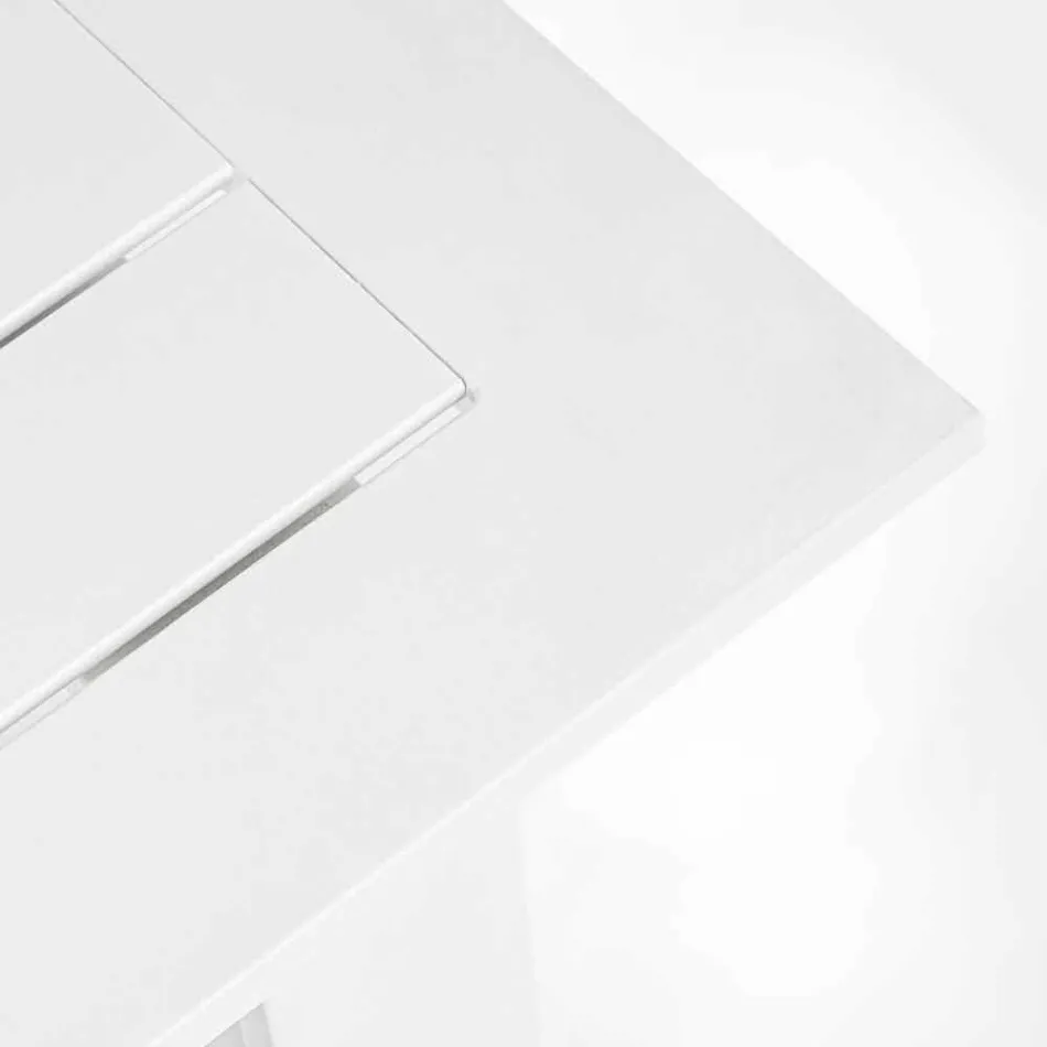 Composición de sala de estar al aire libre en aluminio con cojines de tela - Yoshi Viadurini