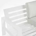 Composición de sala de estar al aire libre en aluminio con cojines de tela - Yoshi Viadurini