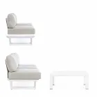 Composición de sala de estar al aire libre en aluminio y tela Homemotion - Francine Viadurini