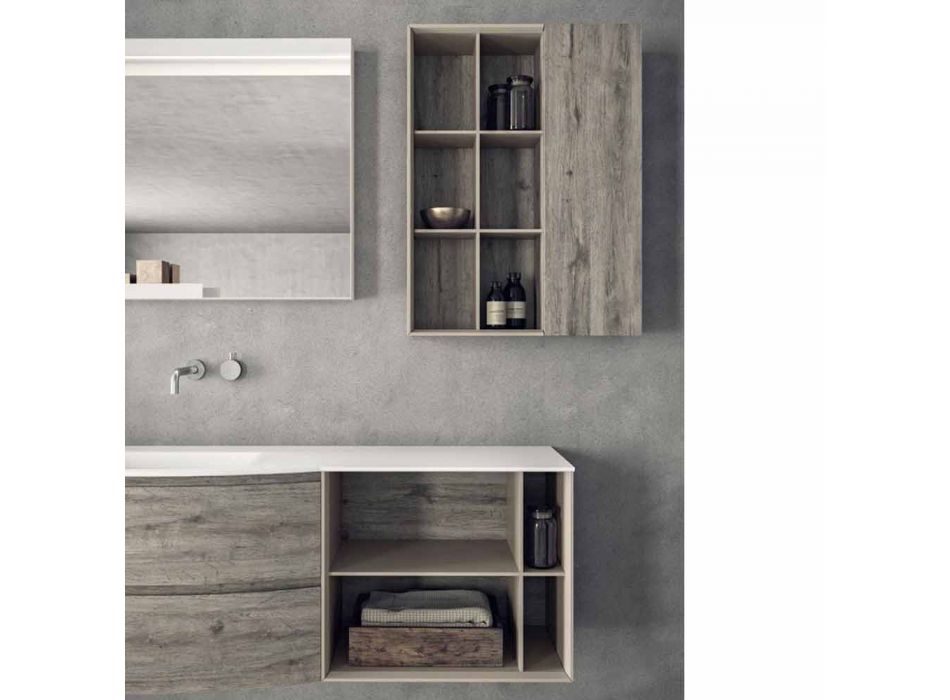 Composición de diseño suspendido, muebles de baño de diseño moderno - Callisi5 Viadurini
