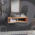 Composición suspendida de muebles de baño en madera de teca moderna - Kristi