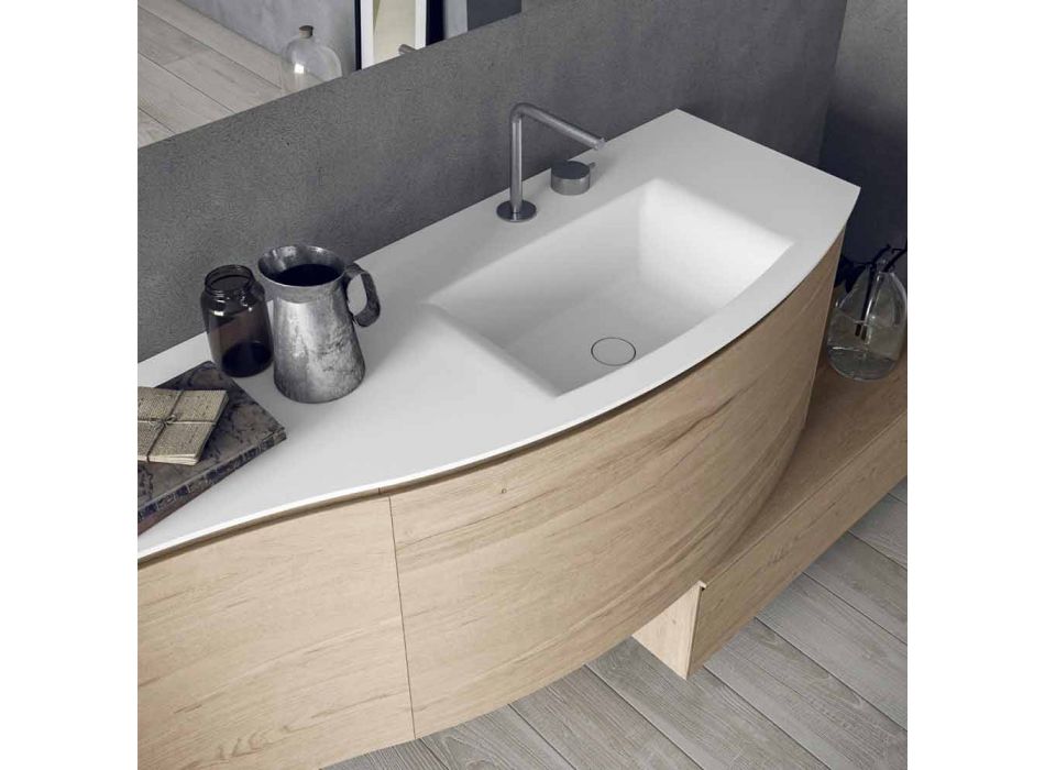 Composición suspendida y moderna para el baño, diseño Made in Italy - Callisi4 Viadurini