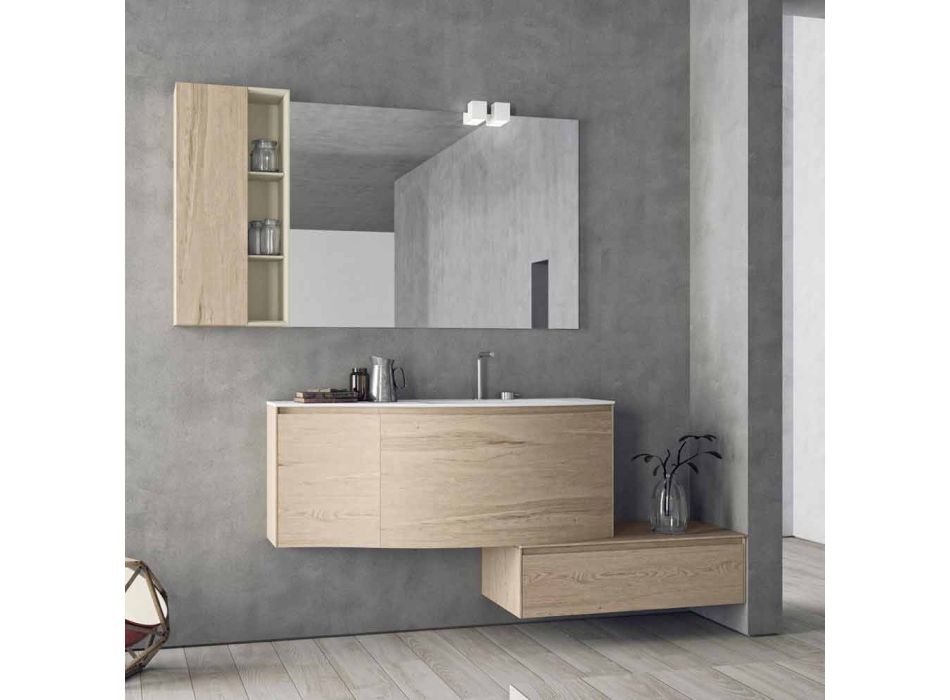Composición suspendida y moderna para el baño, diseño Made in Italy - Callisi4 Viadurini