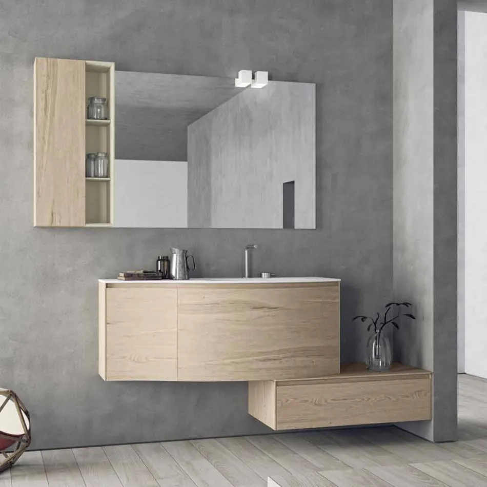 Composición suspendida y moderna para el baño, diseño Made in Italy - Callisi4 Viadurini