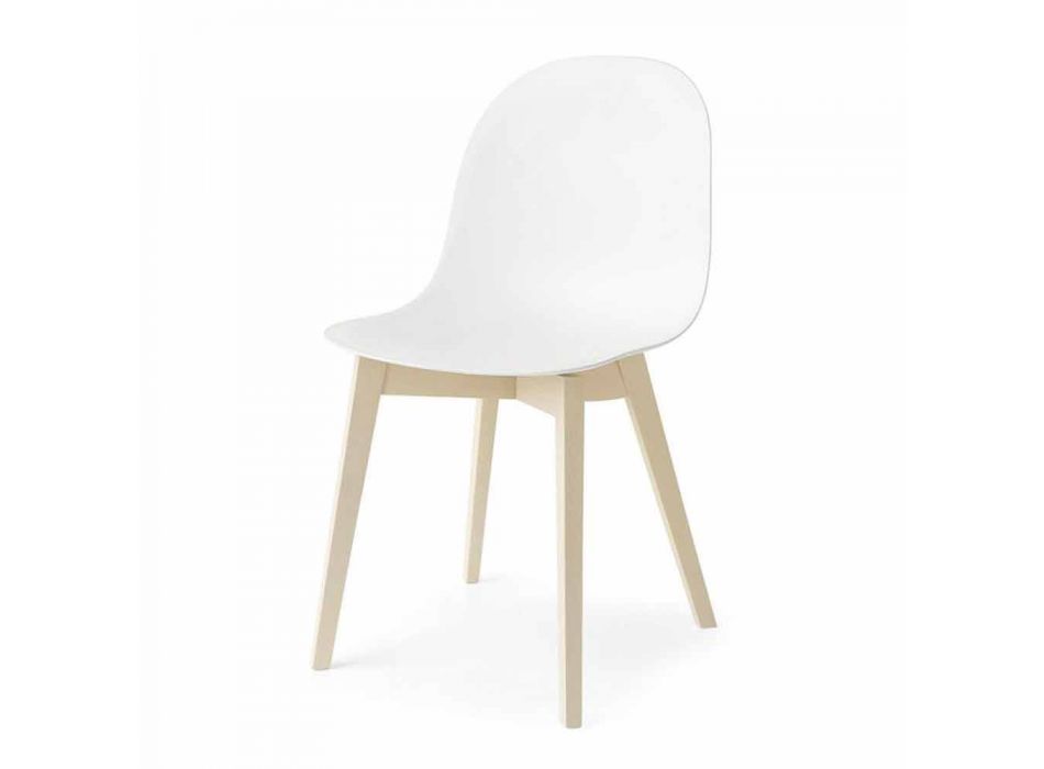 Connubia Calligaris Academia silla diseño básico en madera, 2 piezas Viadurini