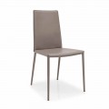 silla de cuero Connubia Calligaris Boheme, de metal moderno, 2 piezas