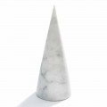 Cono decorativo grande en mármol blanco de Carrara hecho en Italia - Connu