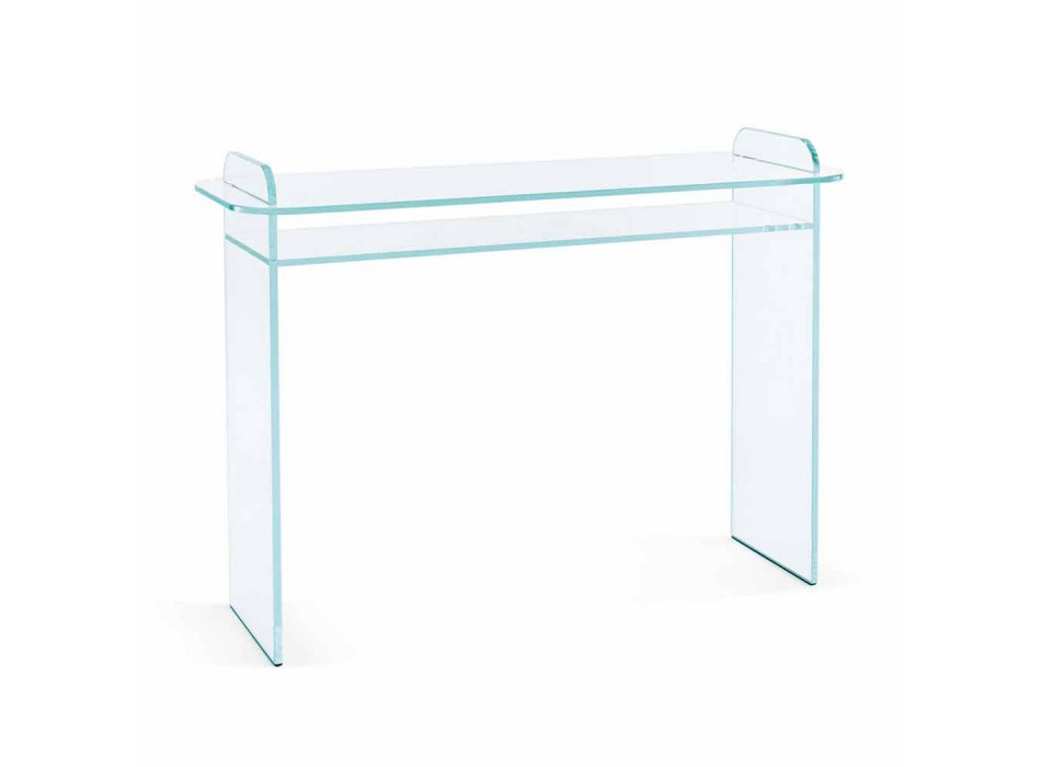 Consola de pared para entrada en diseño minimalista de vidrio extraclaro - Salvie Viadurini