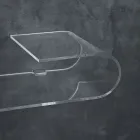Consola de pared suspendida en cristal acrílico de diseño transparente - Cesarea Viadurini