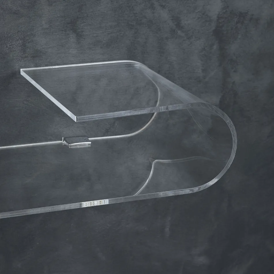 Consola de pared suspendida en cristal acrílico de diseño transparente - Cesarea Viadurini