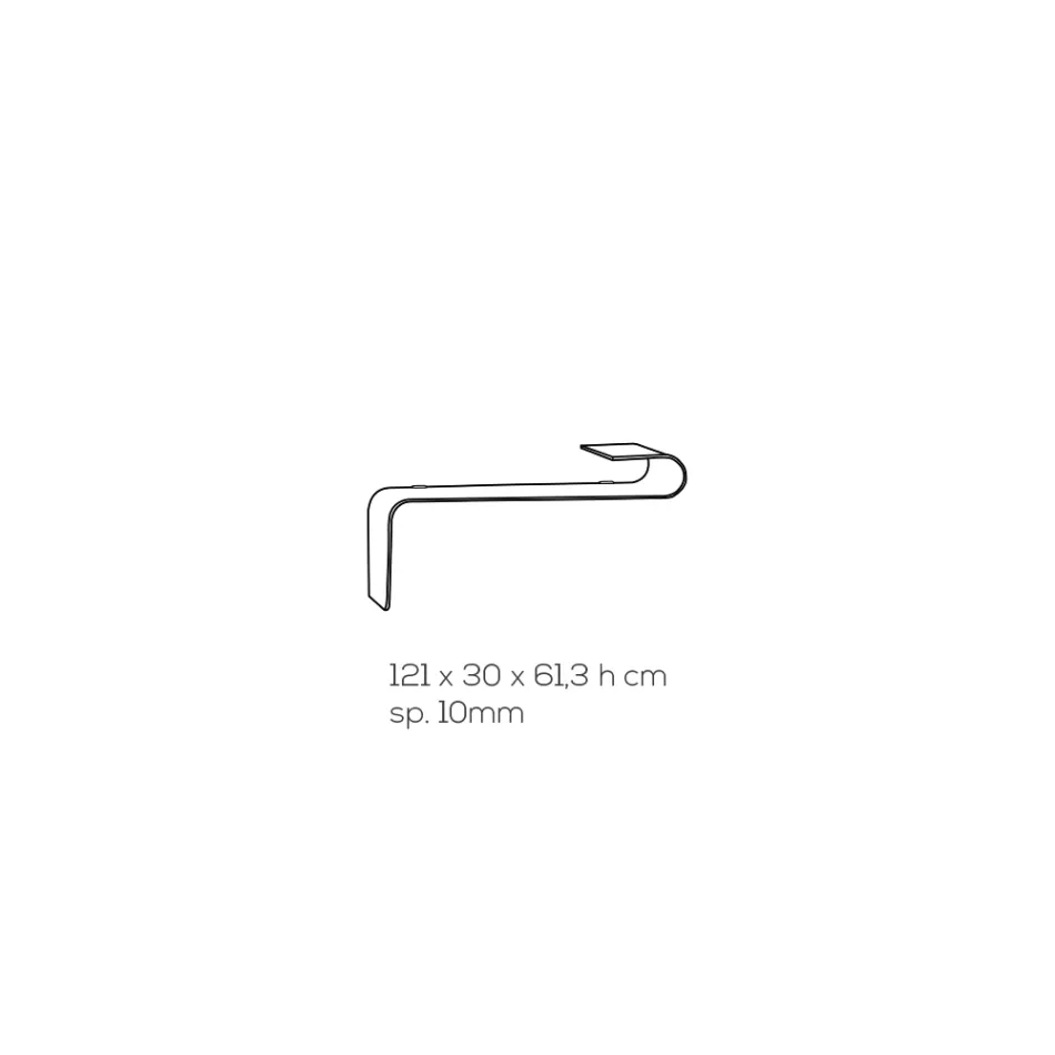 Consola de pared suspendida en cristal acrílico de diseño transparente - Cesarea Viadurini