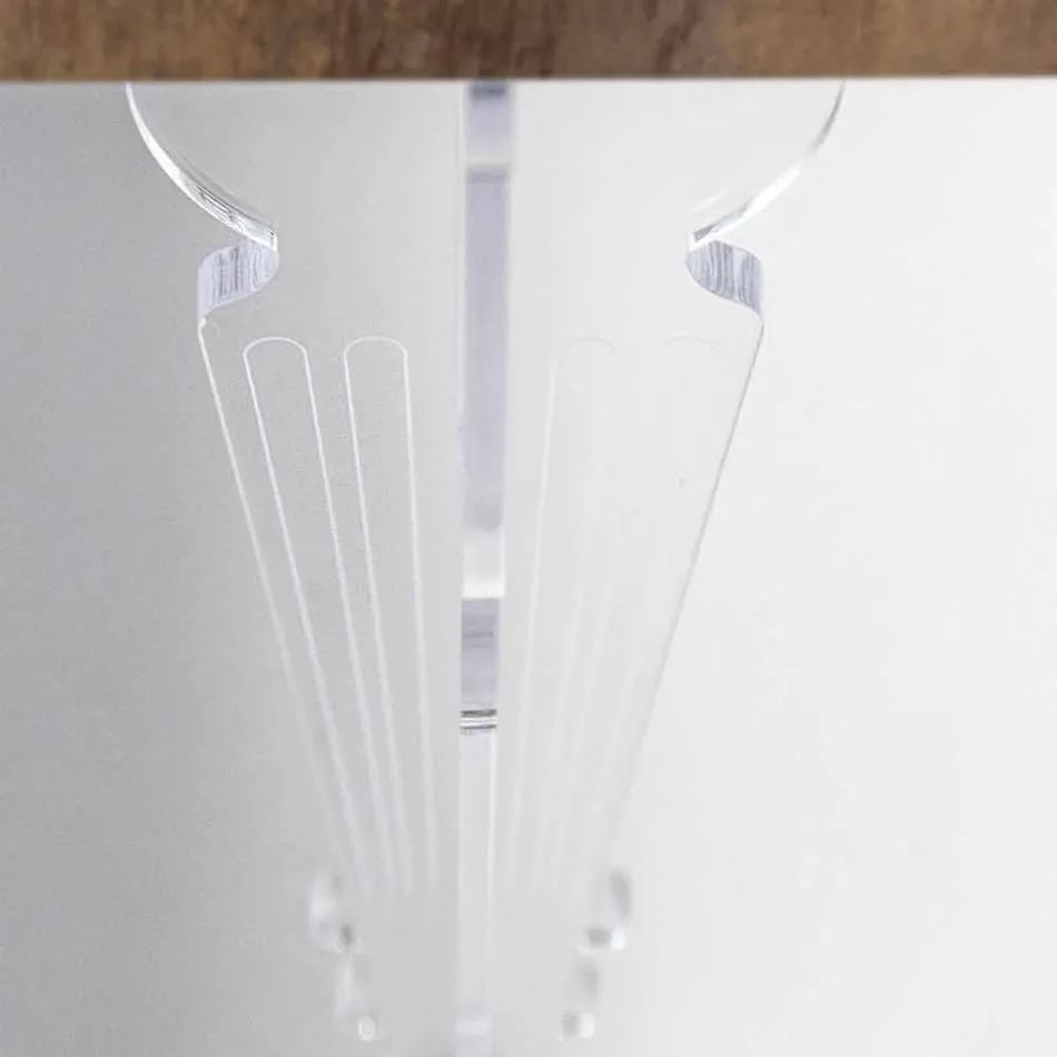 Consola de pared en madera gris blanco o corten y plexiglás - Leopardi Viadurini