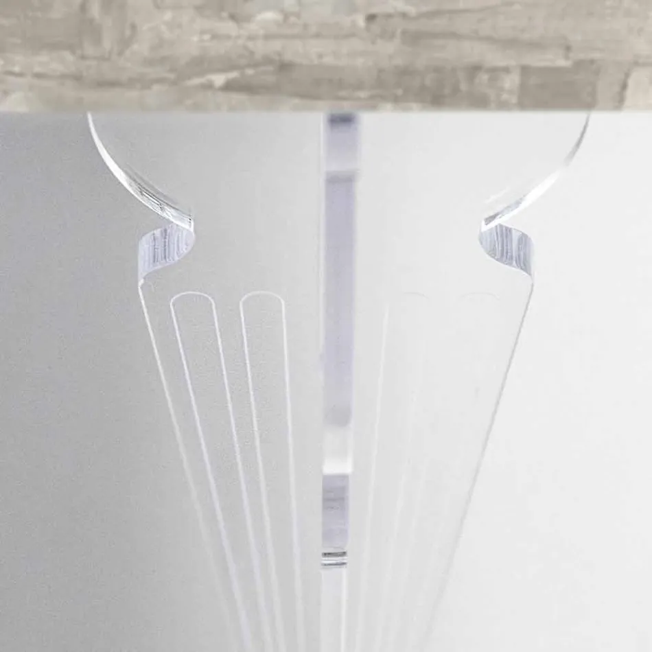 Consola de pared en madera gris blanco o corten y plexiglás - Leopardi Viadurini