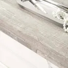 Consola de pared en madera gris blanco o corten y plexiglás - Leopardi Viadurini