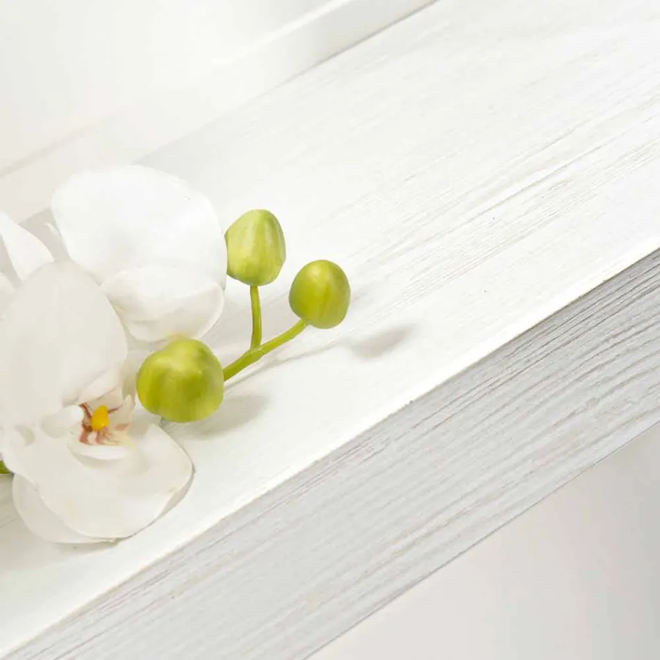 Consola de pared en madera gris blanco o corten y plexiglás - Leopardi Viadurini