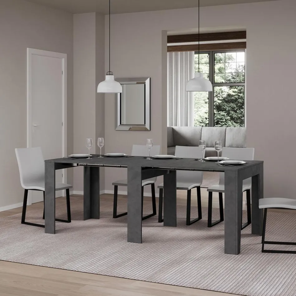 Consola extensible hasta 181 cm en melamina Essence Made in Italy - Castello Viadurini