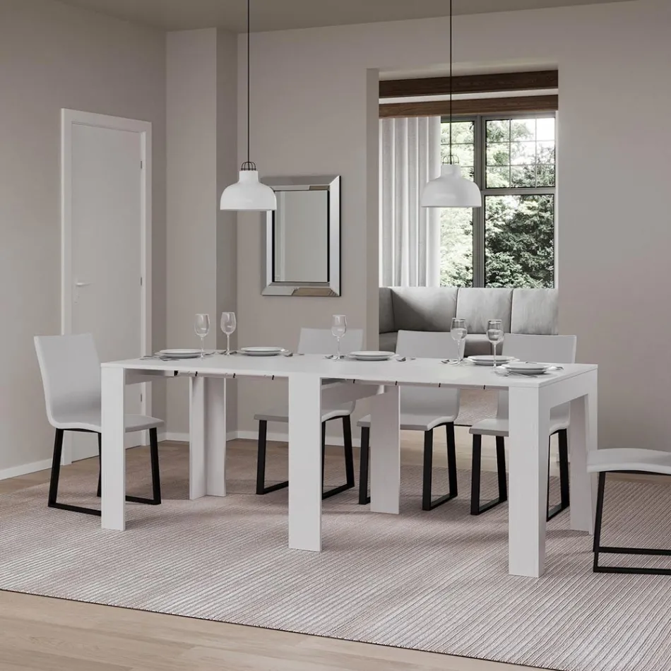 Consola extensible hasta 181 cm en melamina Essence Made in Italy - Castello Viadurini