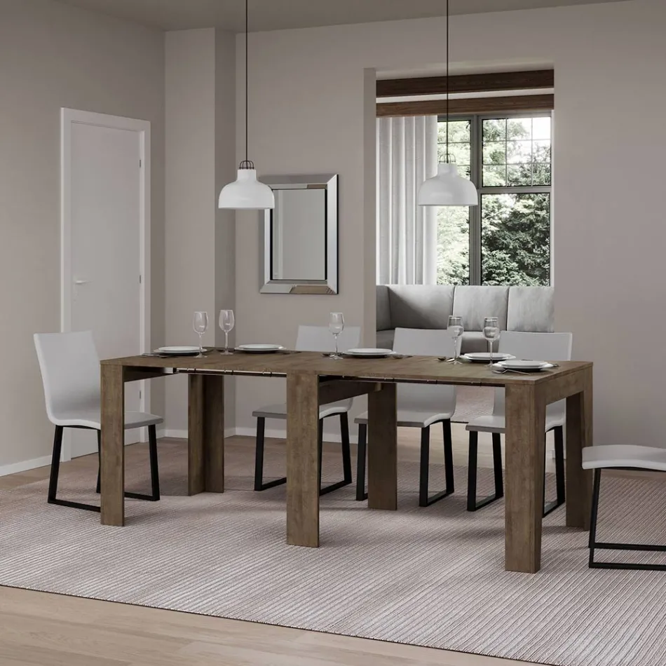 Consola extensible hasta 181 cm en melamina Essence Made in Italy - Castello Viadurini