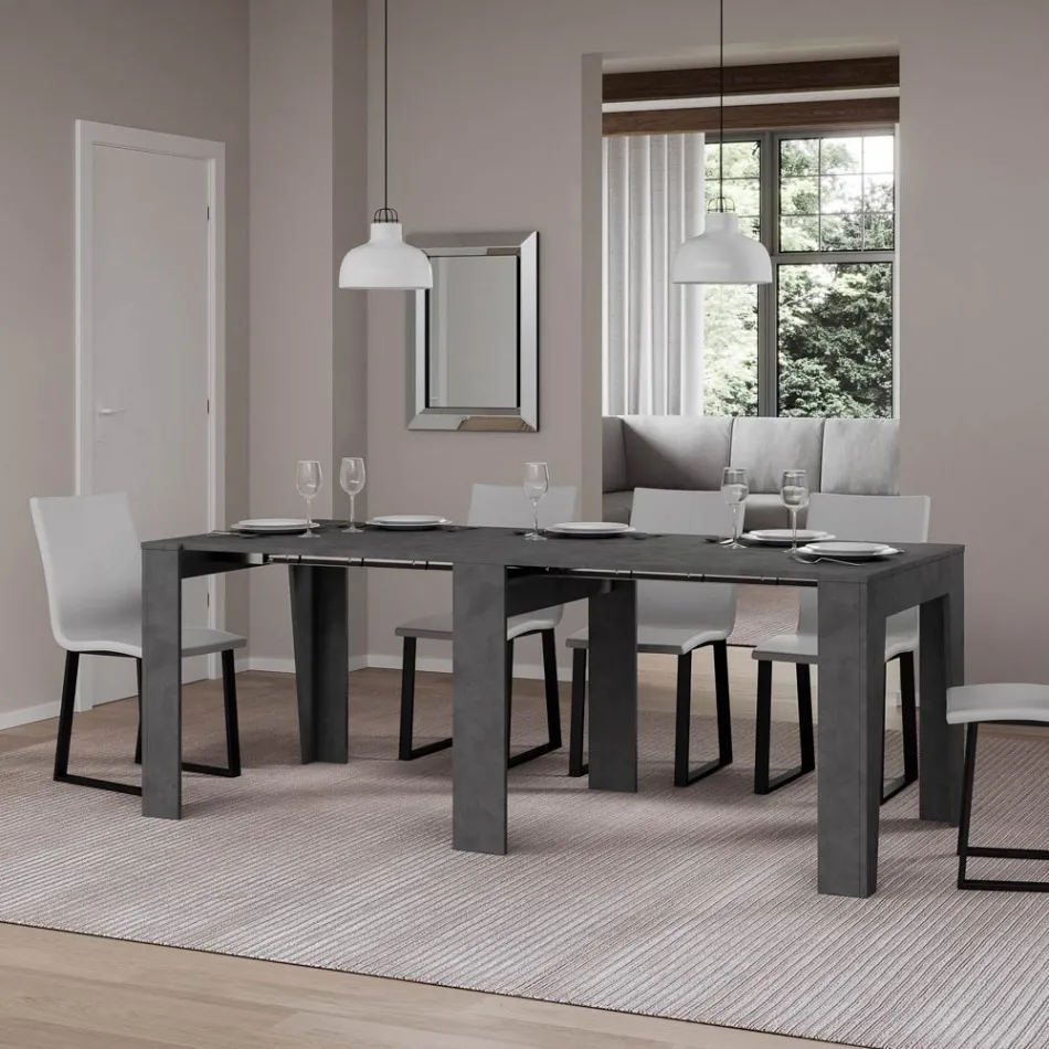 Consola extensible hasta 211 cm en melamina en esencia Made in Italy - Incantesimo Viadurini