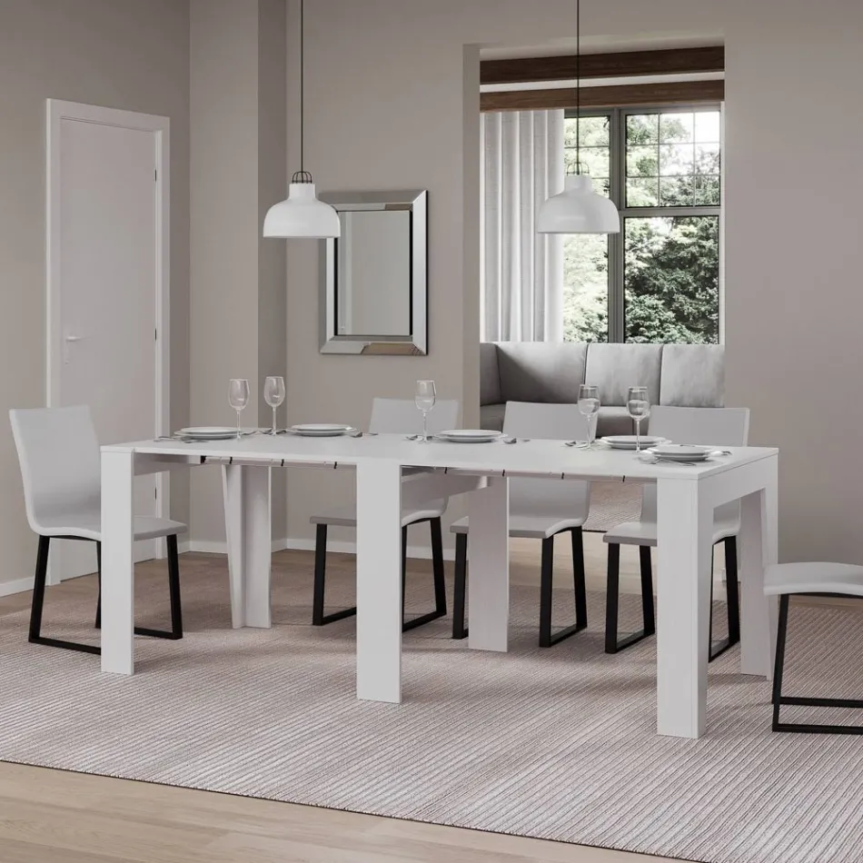 Consola extensible hasta 211 cm en melamina en esencia Made in Italy - Incantesimo Viadurini