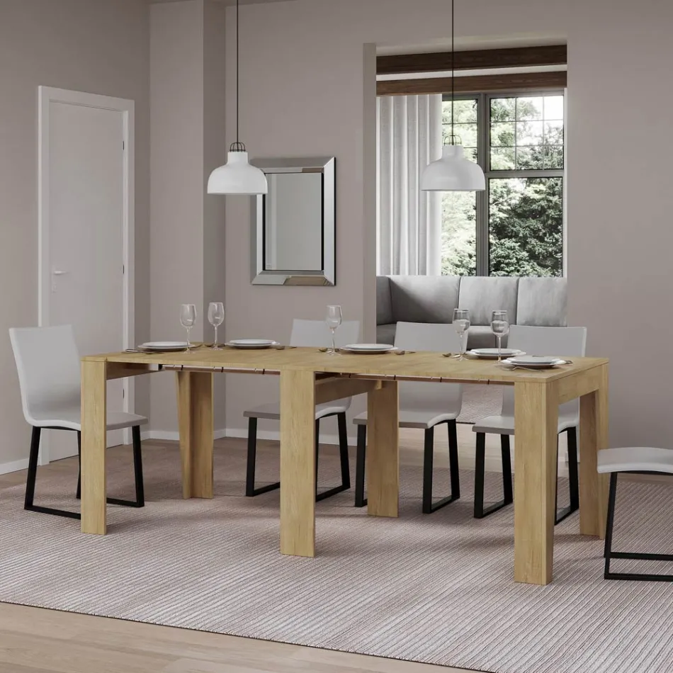 Consola extensible hasta 211 cm en melamina en esencia Made in Italy - Incantesimo Viadurini