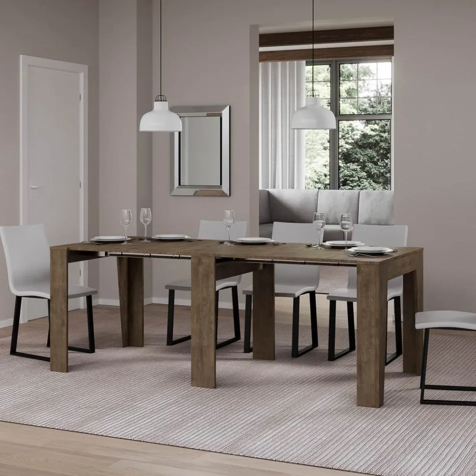 Consola extensible hasta 211 cm en melamina en esencia Made in Italy - Incantesimo Viadurini