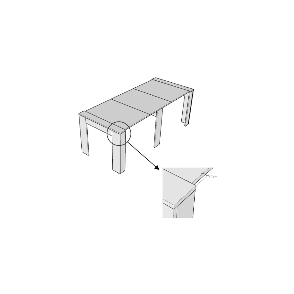 Consola extensible hasta 211 cm en paneles de melamina Made in Italy - Principessa Viadurini