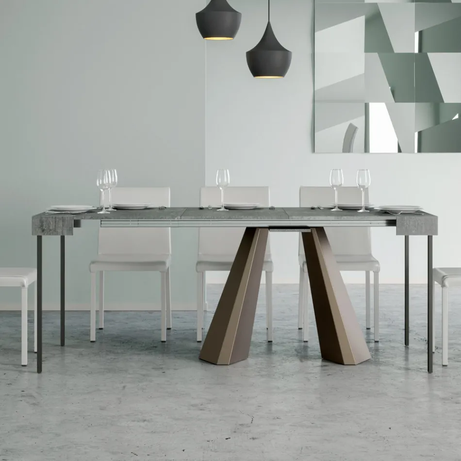 Consola extensible hasta 300 cm con patas acabado oso Made in Italy - Destino Viadurini