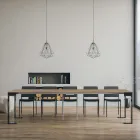 Consola extensible hasta 300 cm con estructura antracita y madera Made in Italy - Fata Viadurini