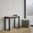 Consola extensible hasta 300 cm con estructura antracita y madera Made in Italy - Fata Viadurini